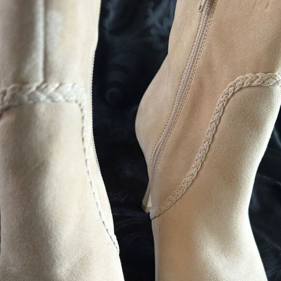EXPRESS  Braided detail suede  Ankle Boots - Picture 7 of 9